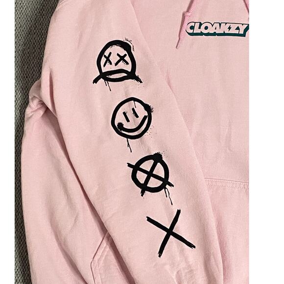 Cloakzy Hoodie Unisex L Pink Heavy Gildan Logo Youtube Twitch Accents - Picture 8 of 12